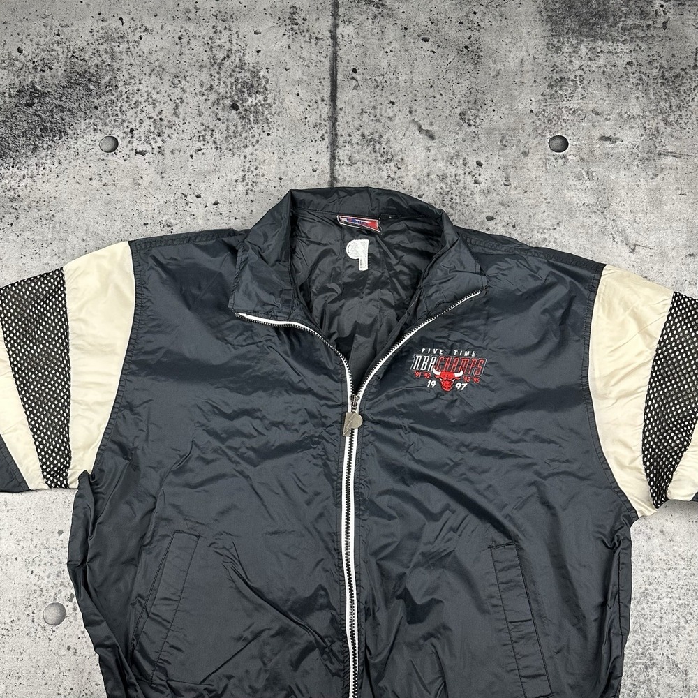 Vintage Chicago Bulls Jacket Mens L Windbreaker NBA Basketball Pro Player 90s - Picture 3 of 10